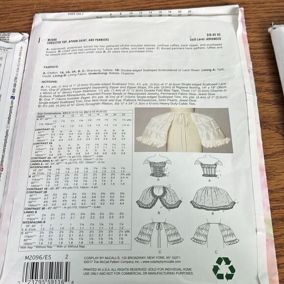 Set of 3 Costume Patterns Civil War  Firefly Path  & Bouquet Du Fleur All new - Picture 7 of 7